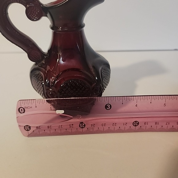 Vintage Avon Cape Cod Ruby Red Glass Cruet‎ Missing Stopper AS IS - Picture 3 of 7
